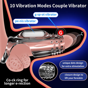 Pramtme Penis Sleeve Vibrating Cock Ring (Pack of 2), Adult Sex Toys for Men, Reusable Cock Sleeve Couple Vibrator, Delay Ejacul
