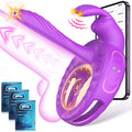 Vibrating Cock Ring Sex Toys for Couples Women - Vibrator Penis Sleeve with Rabbit Clitoris Vibrators, Adult Toy Cock Sleeve, Se