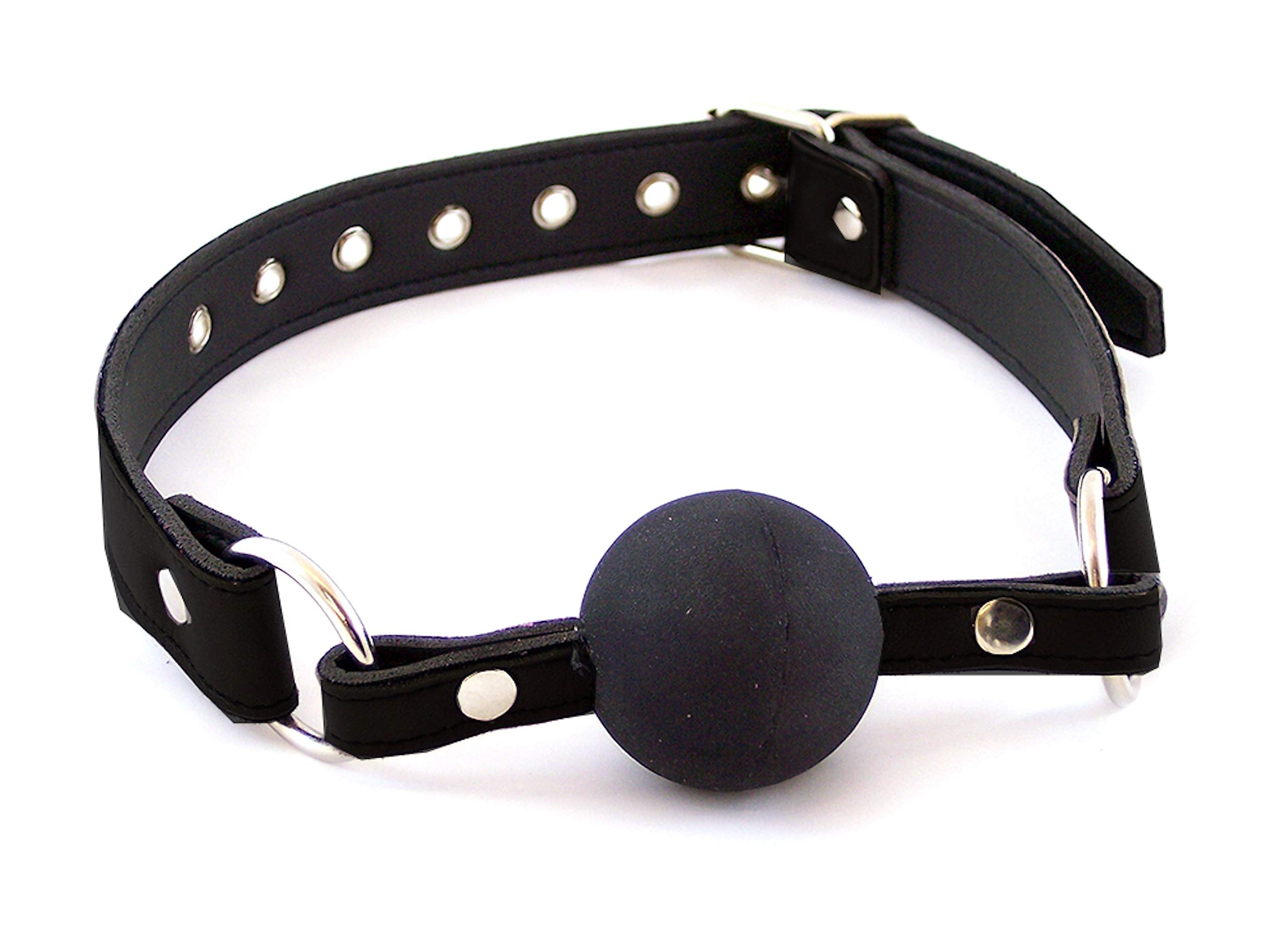 Rouge Garments Adult Leather Ball Gag, Black