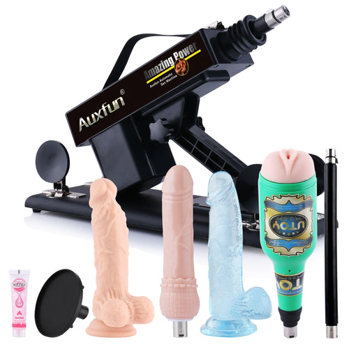 Auxfun Sex Thrusting Machine Automatic Love Machine with Masturbator, Adult Toy for Men and Couples with 3.5 Inch Suction Cup &H