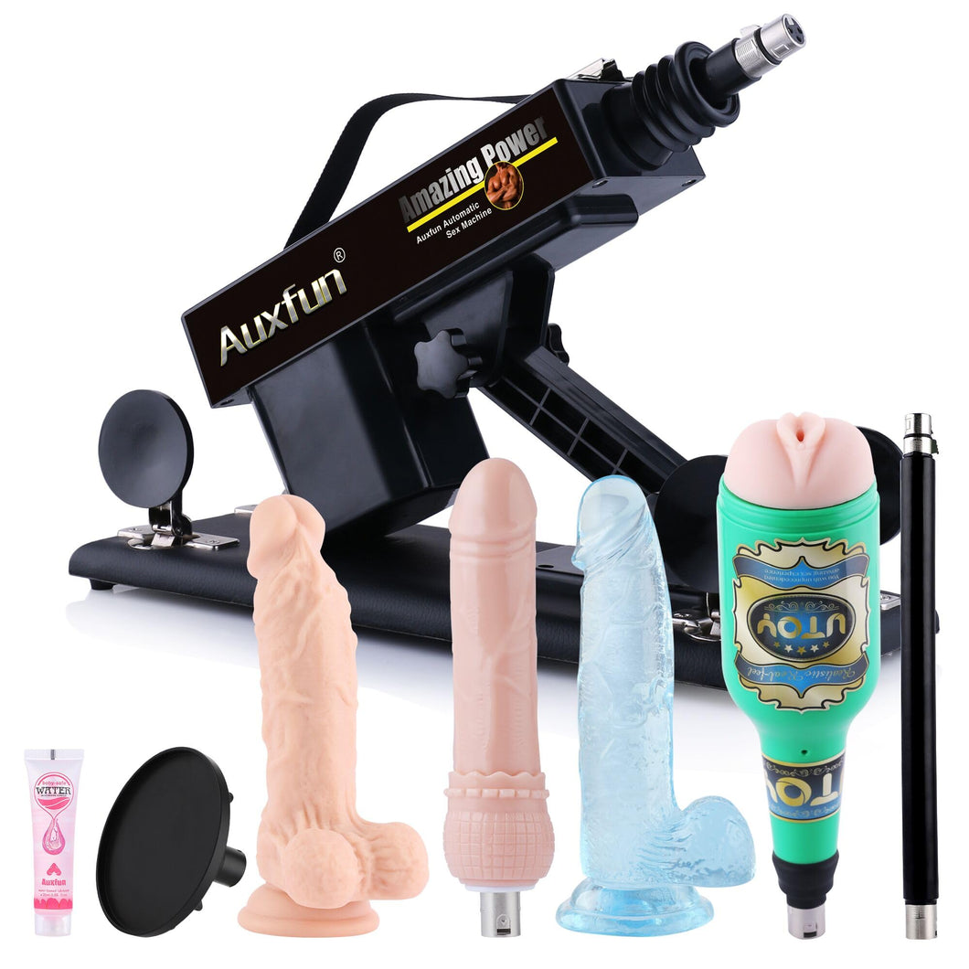 Auxfun Sex Thrusting Machine Automatic Love Machine with Masturbator, Adult Toy for Men and Couples with 3.5 Inch Suction Cup &H