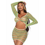 2 Pc Zig Zag Net Gauntlet Slee - O/S / Green