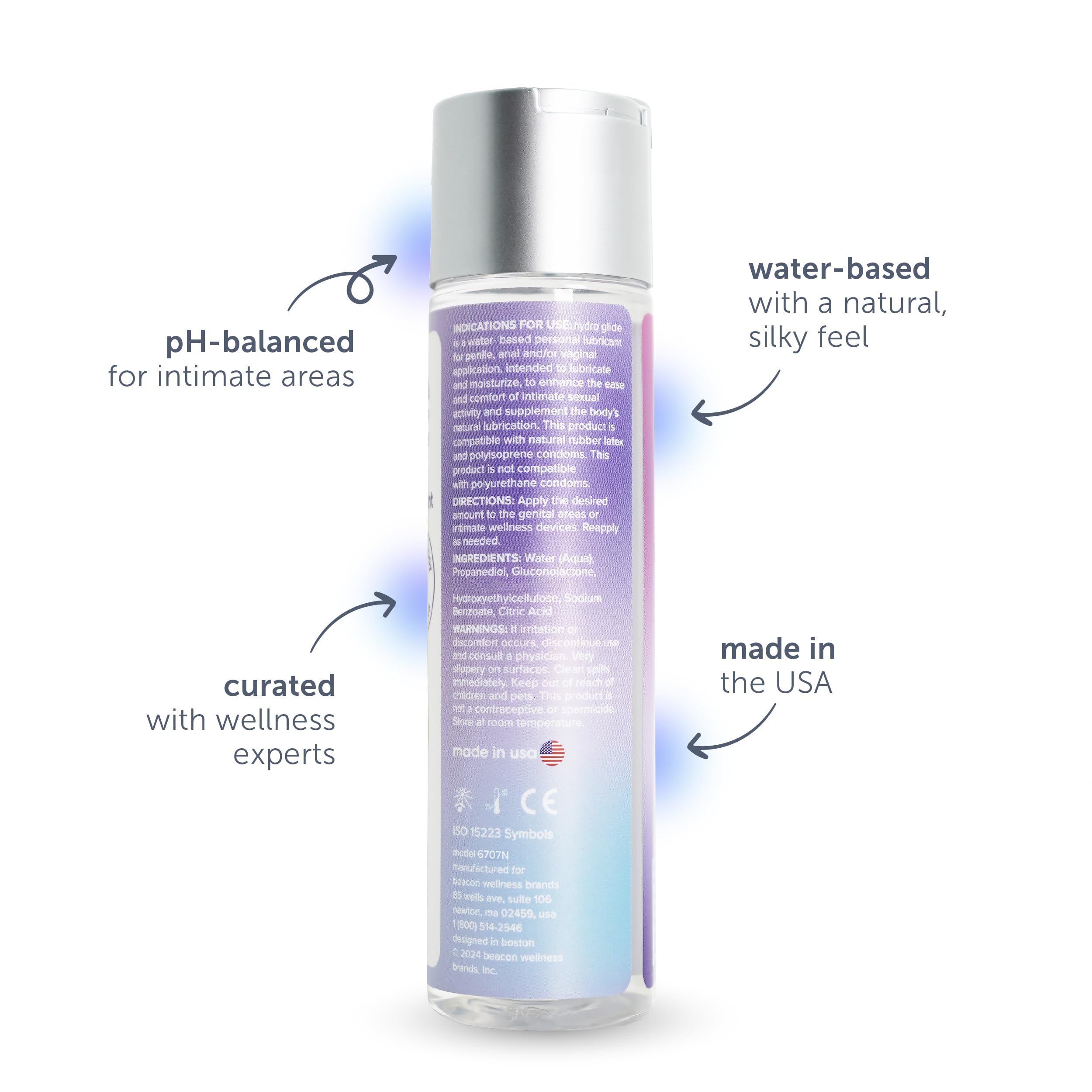 plusOne Hydrolube Personal Lubricant, Gentle, Non-Greasy, Water-Based Sex Toy Lube for Solo and Partner Play, Condom Friendly, 4