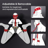 Sex Bondage BDSM Restraints Kit - UTIMI Collar Wrist Behind Back Restraint Ankles Cuffs with Blindfold and Adjustable Straps Han