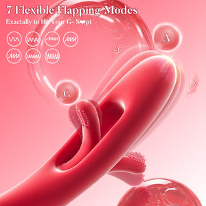 G Spot Vibrator Sex Toys - Rabbit Vibrators Adult Sex Toy for Women, Clitoral Stimulator Dildo with 10 Vibration & 7 Flapping Mo