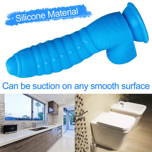 LZYAA Realistic Dildo, Liquid Silicone Material No Any Smell Adult Sex Toys Penis, Strong Suction Cup for Hand-Free 2 Balls G-Sp