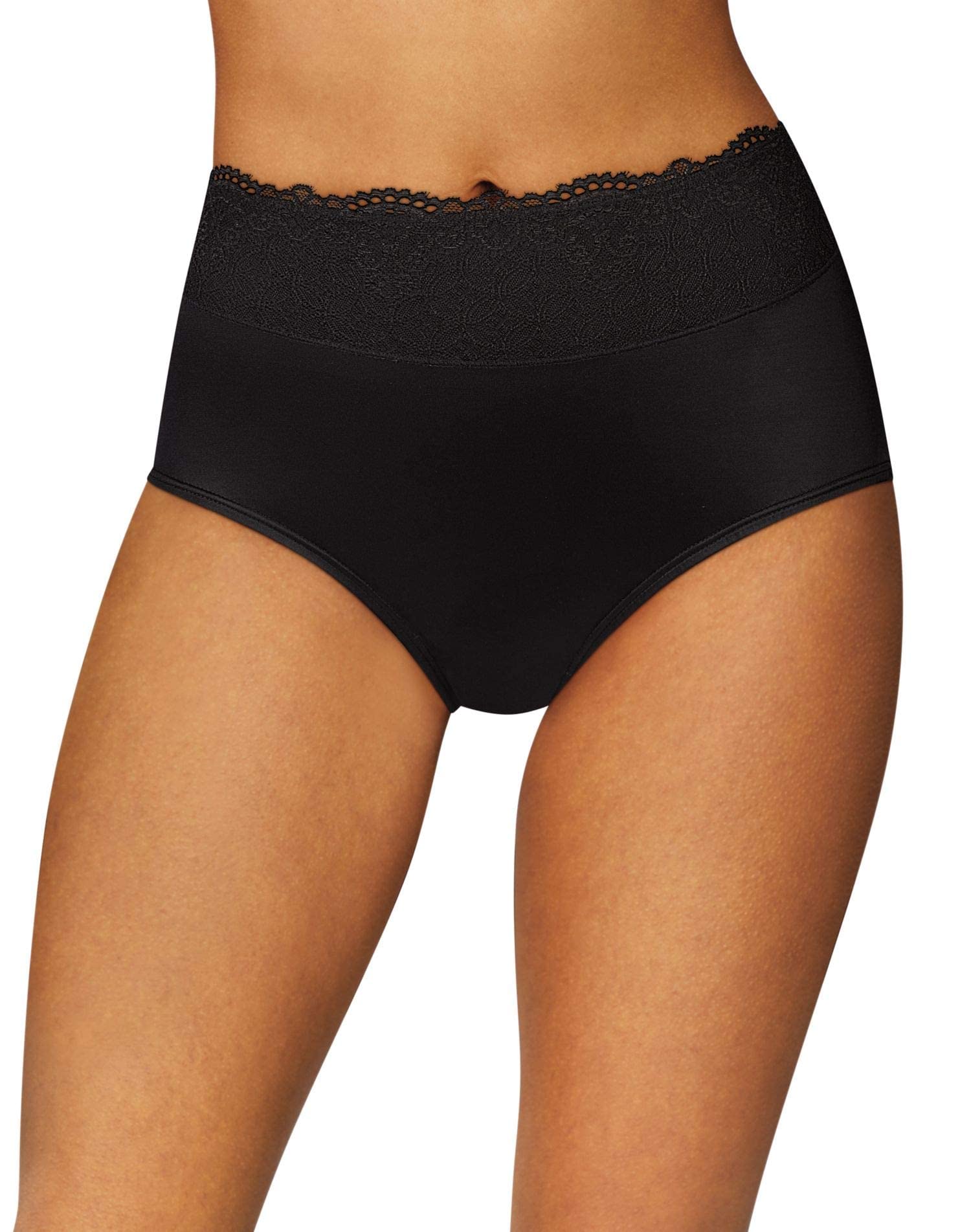 Bali Womens Passion For Comfort Panty Briefs, Black Lace, XX-Large US