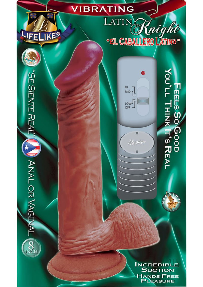 Nasstoys Lifelikes Vibrating Latin Knight Vibrator, Flesh, 8 Inch