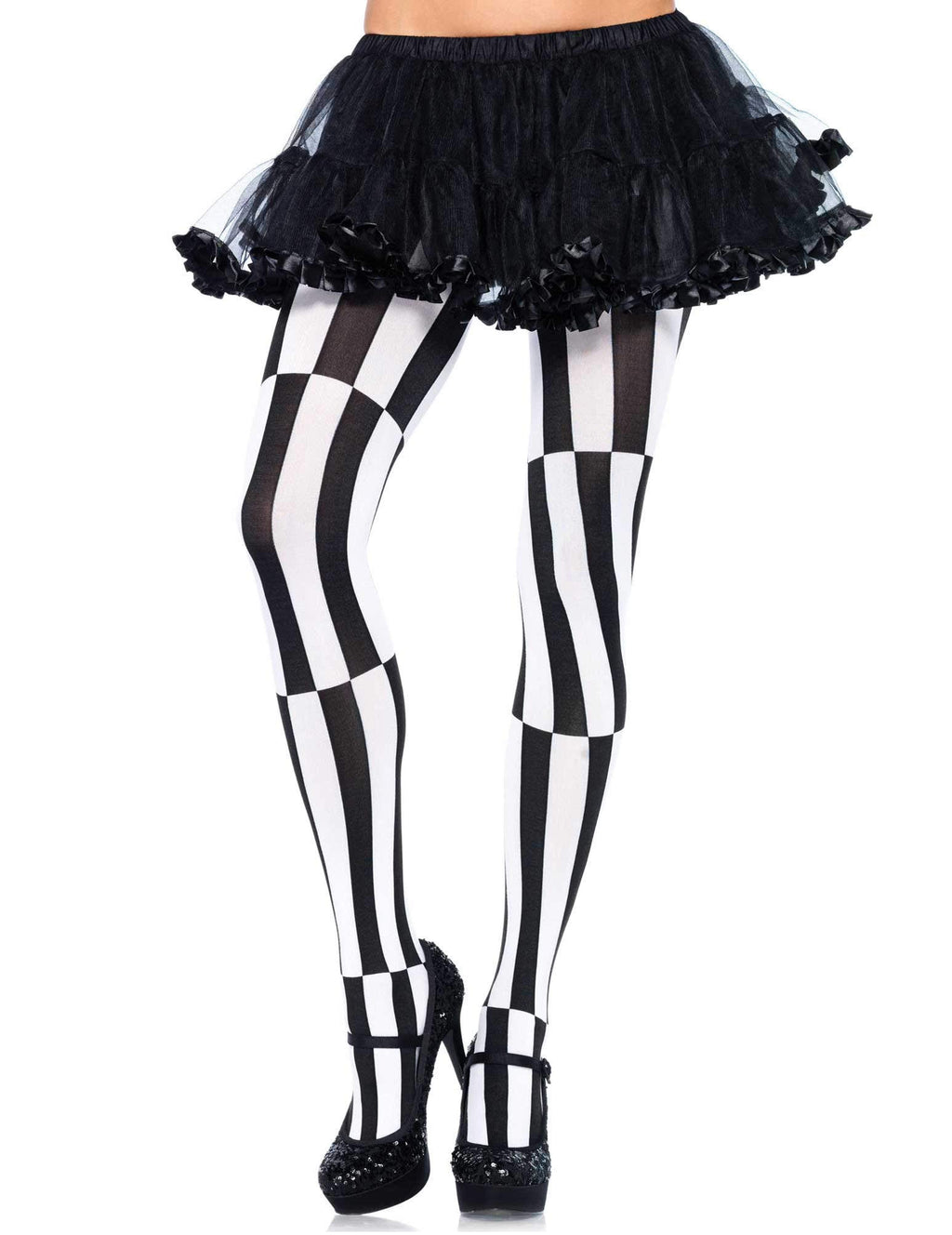Woven Opaque Striped Optical Illusion Tights