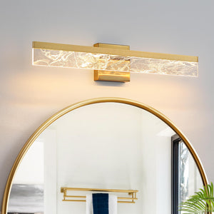 Aijiasi Gold Vanity Light - 24 Inch Modern Bathroom Light Fixture Over Mirror 18W 3000K Warm Lighting Dimmable Led Vanity Lights