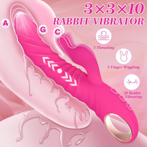 Thrusting Vibrator Sex Toy Rabbit Thrusting Dildo with 3 Thrusting 10 Vibration & 3 Wiggling Sex Novelties Vibrador Sexual Vibra