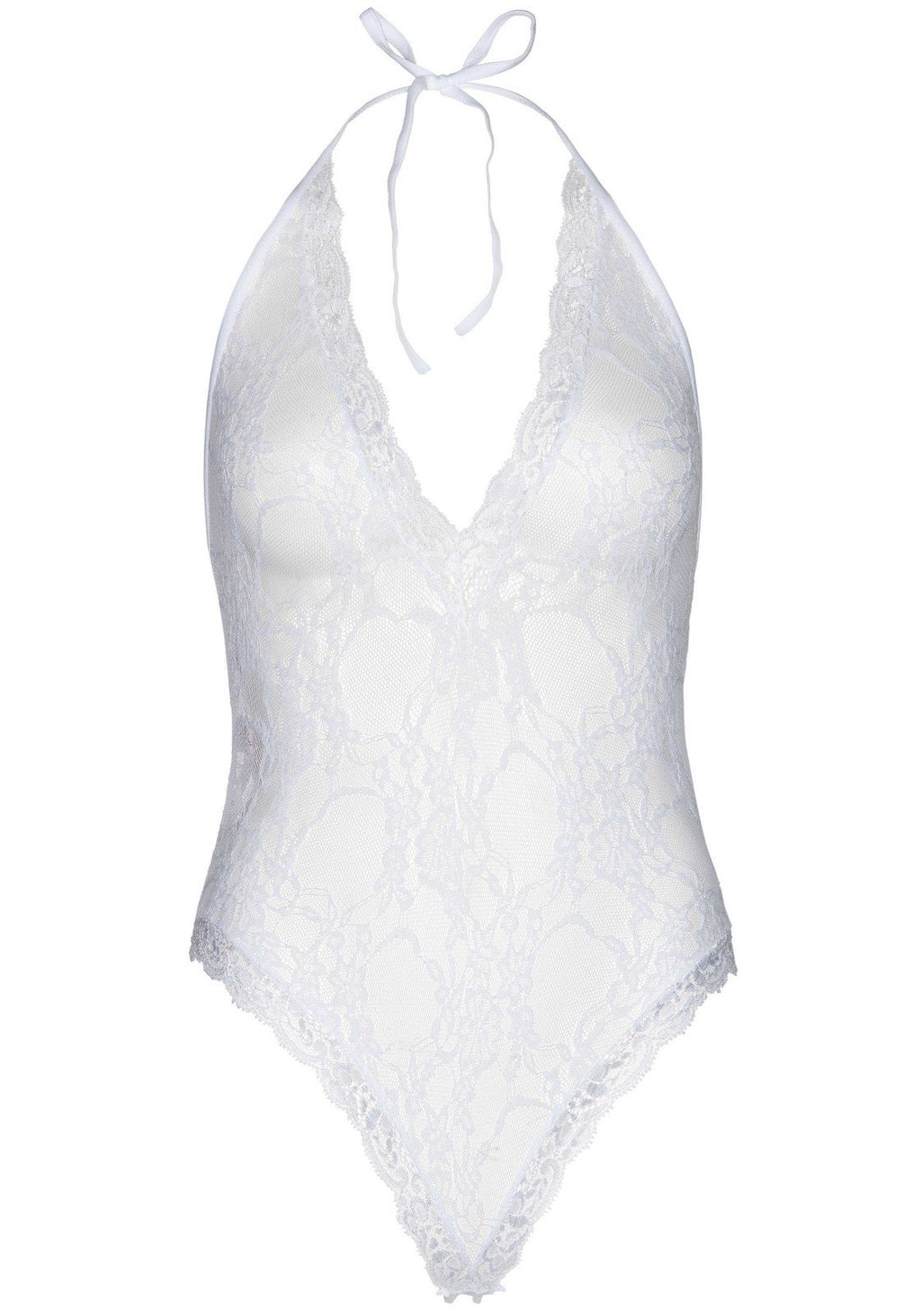 2PC.Floral lace deep-V teddy a