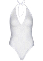 2PC.Floral lace deep-V teddy a
