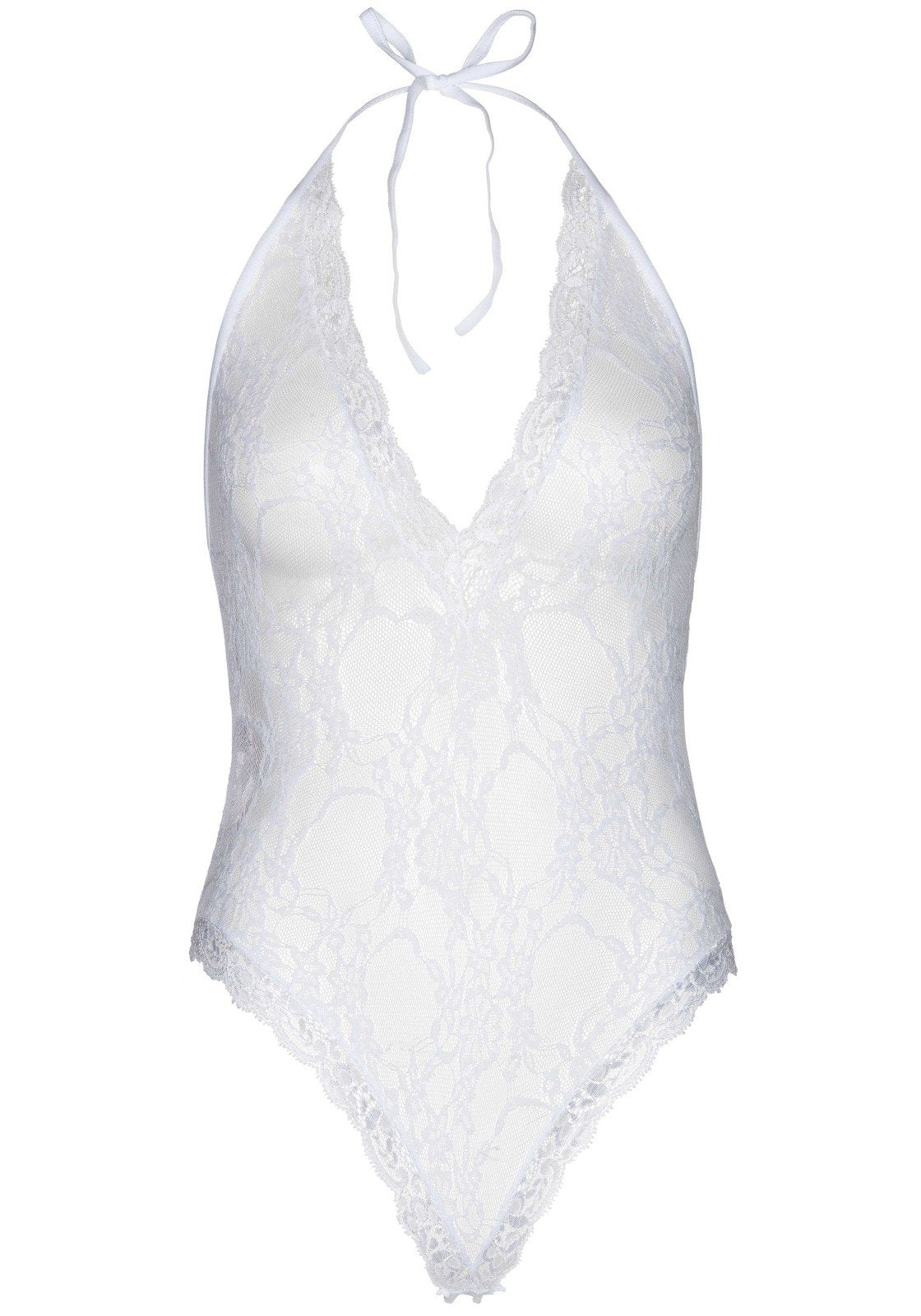 2PC.Floral lace deep-V teddy a