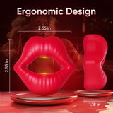 Cock Ring-Sex Toy for Men, Mouth Shaped Adult Toys for Erection Enhancing, Silicone Penis Ring Red