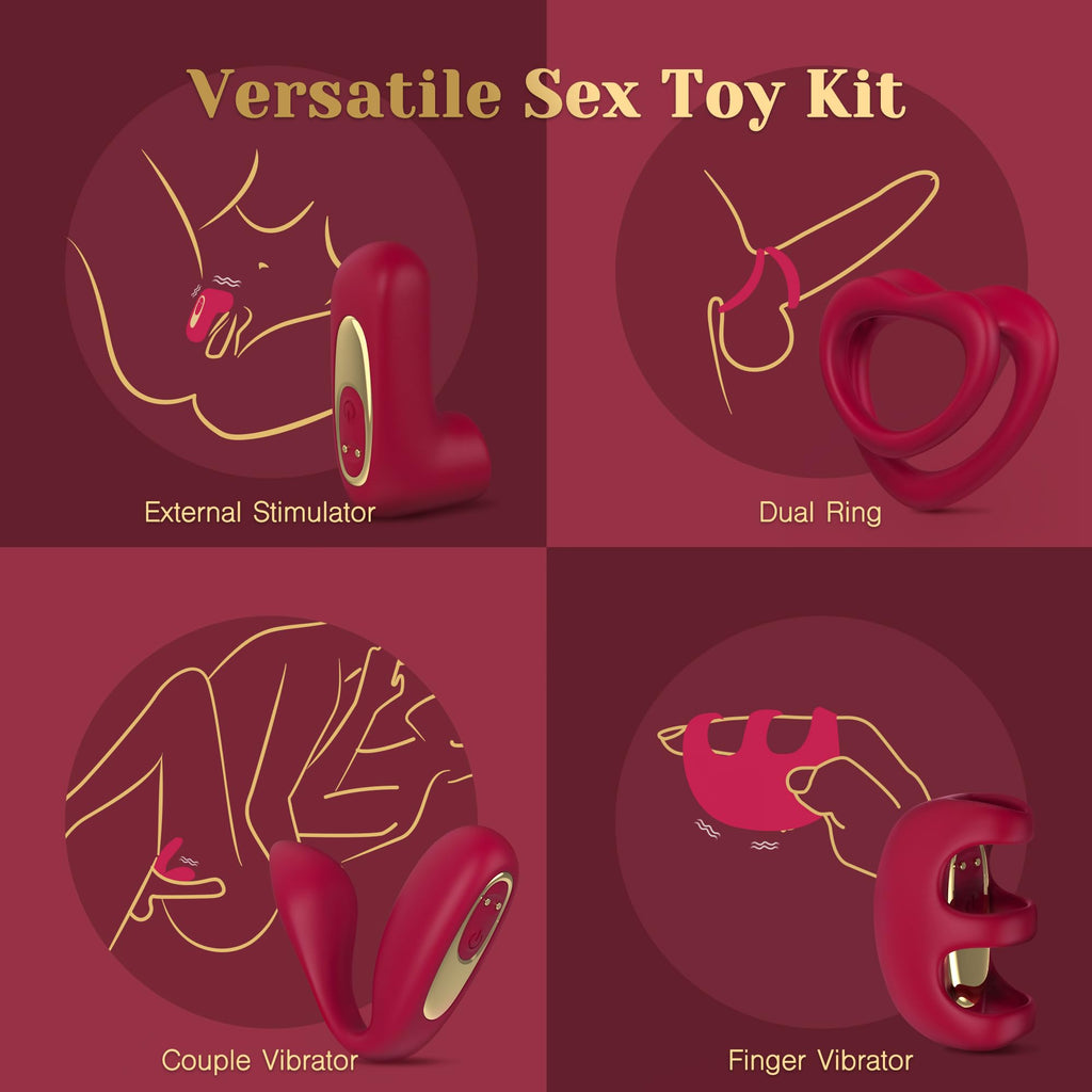 Tracy'S Dog Love Vibrator Kit, Versatile Remote Adult Sex Toys Set For Women & Couples - External Stimulator, Dual Cock Ring, Co
