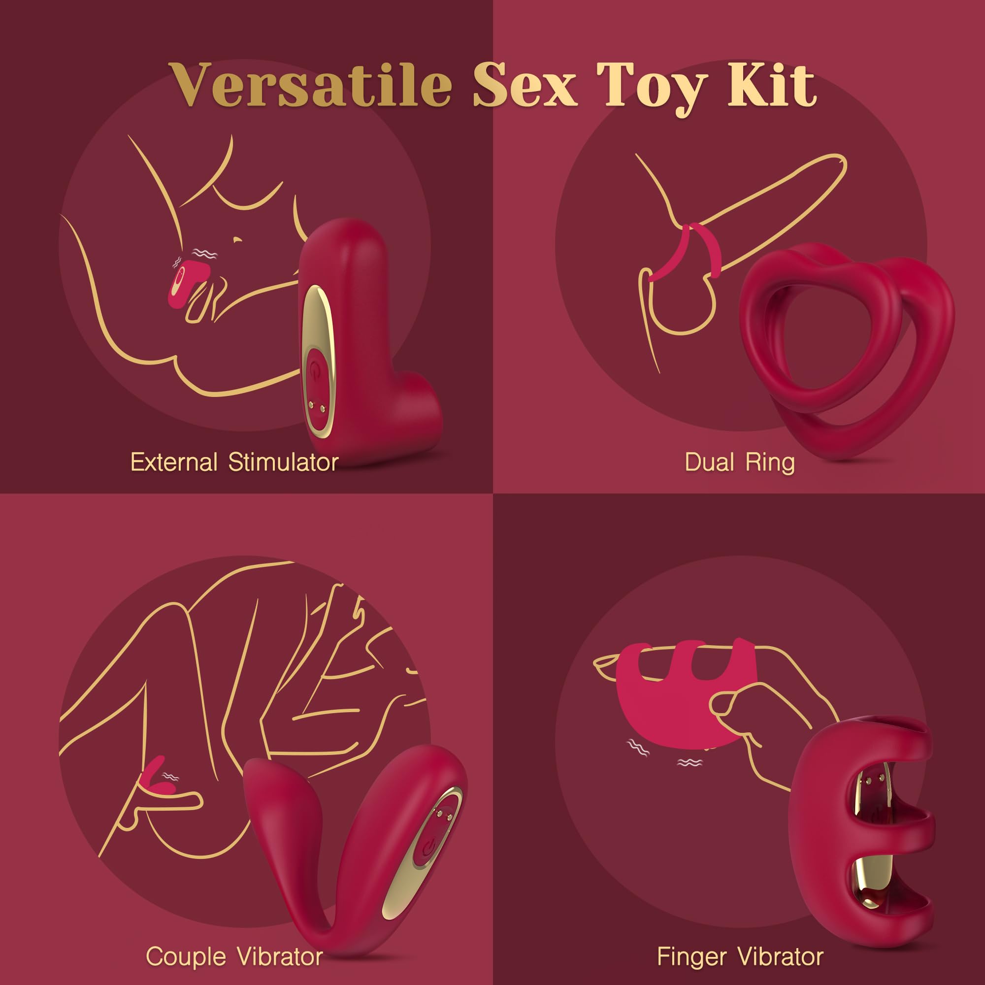Tracy'S Dog Love Vibrator Kit, Versatile Remote Adult Sex Toys Set For Women & Couples - External Stimulator, Dual Cock Ring, Co