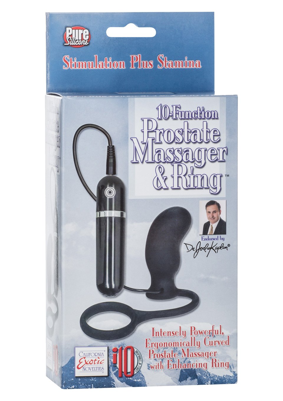 California Exotic Novelties Dr. Joel Kaplan 10-Function Prostate Massager And Ring, Black
