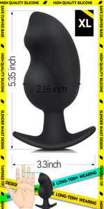 Anal Plug for Comfortable Long-Term Wear - Silicone Butt Plug Dilator with Curved Base & Slender Waist - 5.35 x 2.16 inch Prosta