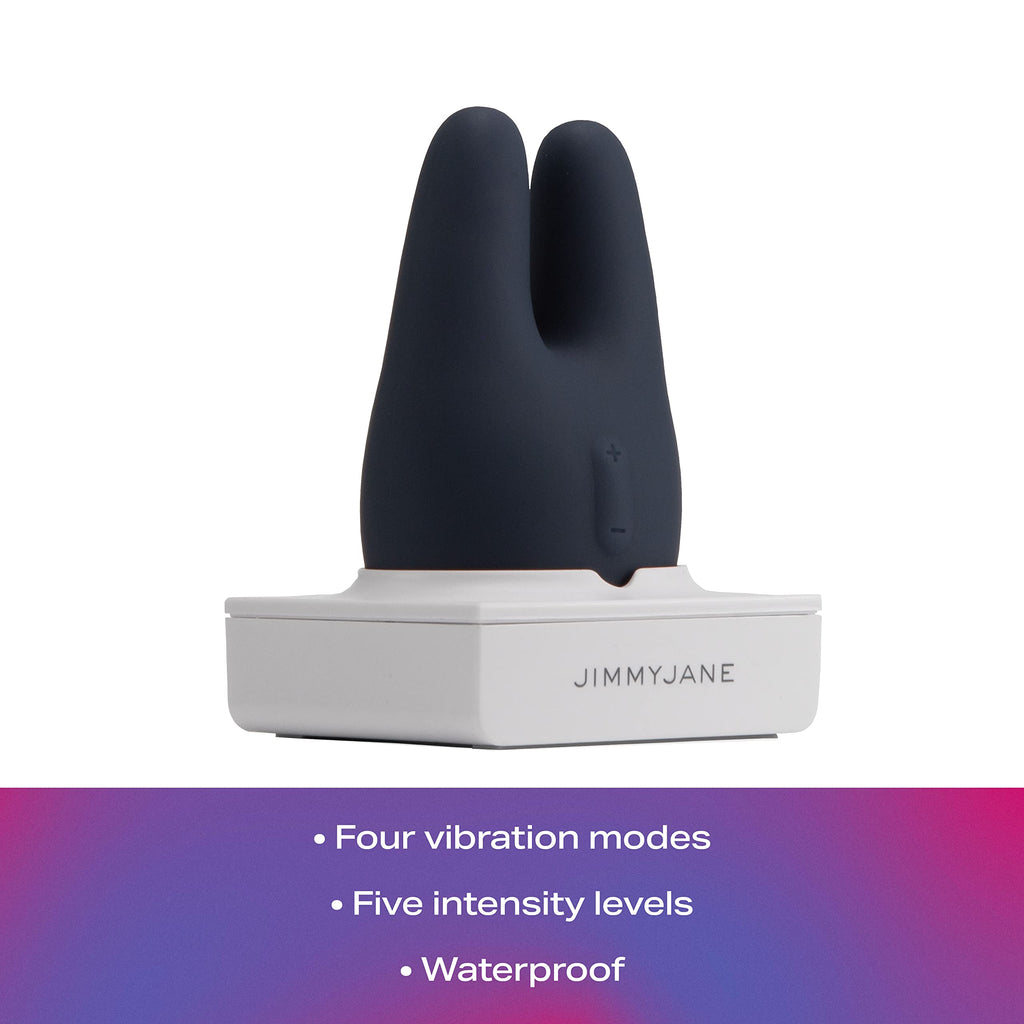 Jimmyjane Form 2 Usb - Clitoral Stimulation Vibrator (Black), Dual Motors For Powerful Vibrations For Women & Couples, 4 Pleasur