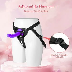 Strap On Dildo Sex Toys: Soft Strap on Harness with 7 Inch Curved Liquid Silicone Dildo Adult Toys for Pegging Play, Wearable St