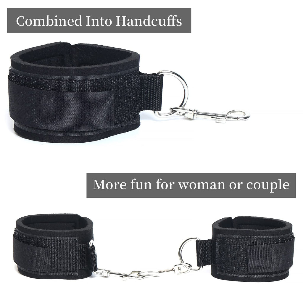 Sex Bondage Wrist & Thigh Cuffs BDSM Restraints Set, Sex Toys for Women with Adjustable Leg Straps Handcuffs for Couple Beginner