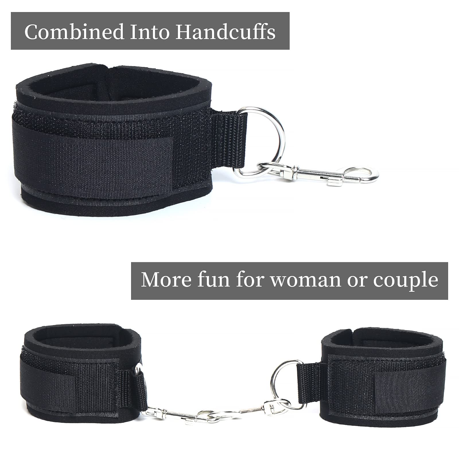 Sex Bondage Wrist & Thigh Cuffs BDSM Restraints Set, Sex Toys for Women with Adjustable Leg Straps Handcuffs for Couple Beginner