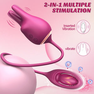 Sex Toys Rabbit Vibrator for Women - BOMBEX Original 3in1 Rabbit Sex Toy,Julie Rabbit Vibrators,Adult Toys Female Sex Toy for Co
