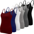 BQTQ 6 Pcs Camisole for Women Undershirts Adjustable Spaghetti Strap Tank Top(Black, White, Gray, Navy, Dark red, Dark Gray, X-L