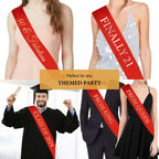 CIEHER Red Blank Sash, Birthday Sash, Bride to Be Sash, Plain Sash, Sashes for Pageants, Custom Sash, Prom Court Sash, Senior Sa
