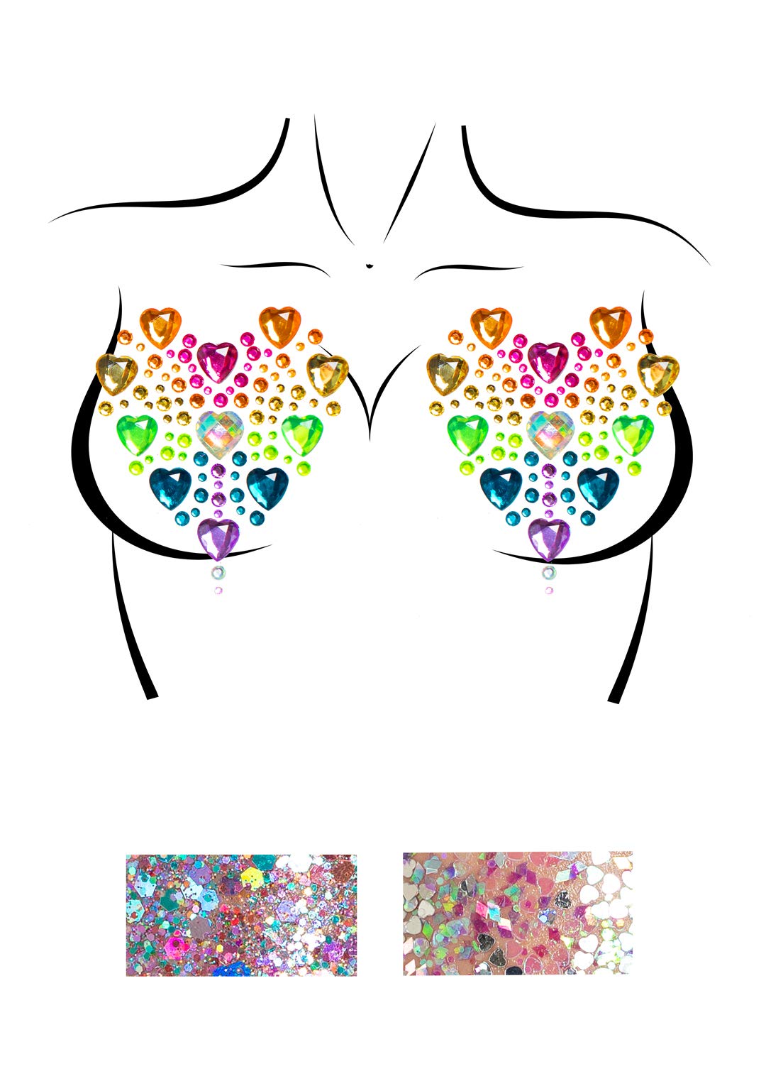 Prism Adhesive Jewel Nipple St - O/S / Multicolor