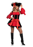 Leg Avenue Women'S Vixen Pirate Wench Costume, Red/Black, X-Large