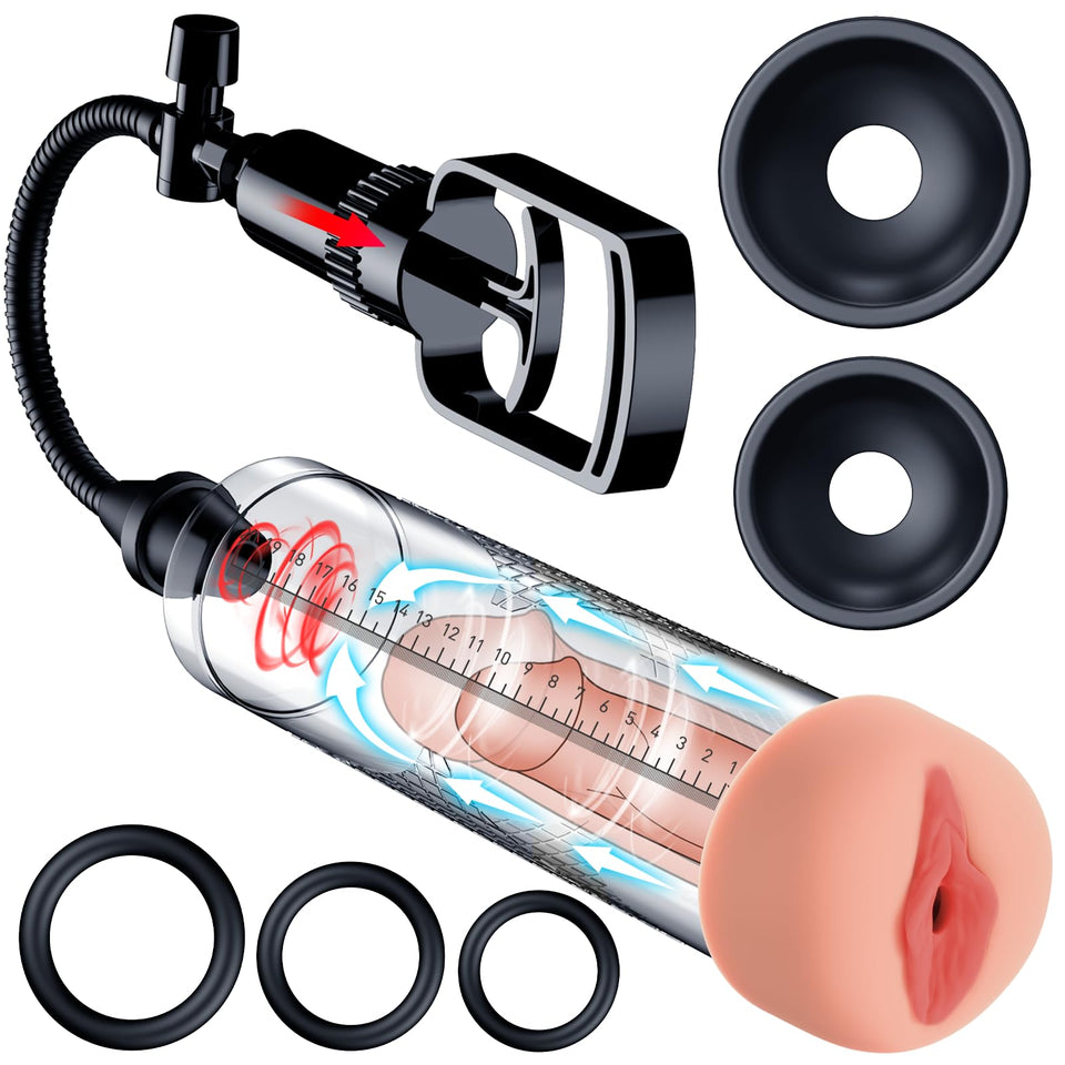 Penis Pump Sex Toys for Men - ACUMUM Manual Vacuum Penis Extender Male Sex Toys, Penis Pumps Penis Enlarger Adult Toys with Pock