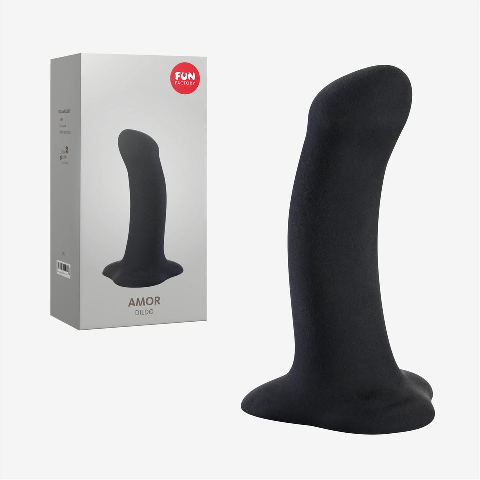 Fun Factory Adult Toys  Amor Suction Cup Dildo  Strap On Adult Sex Toy  Dildo For Women  Men  And Couples Amor Black