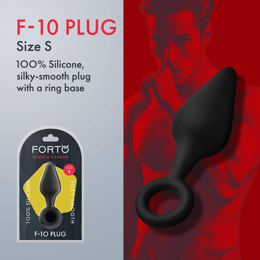 Forto F-10: Sili Plug W/Pull Ring Sm Bk