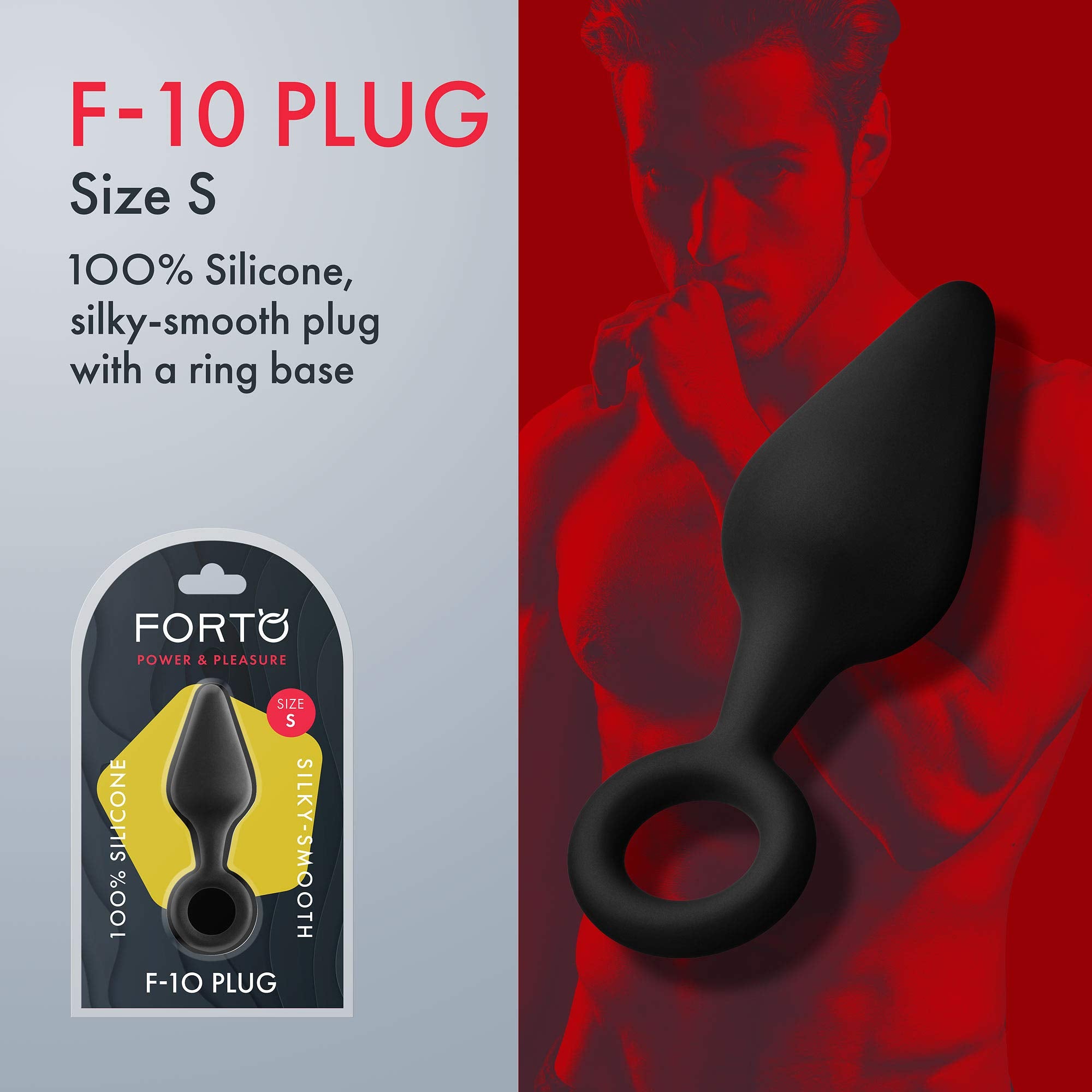 Forto F-10: Sili Plug W/Pull Ring Sm Bk