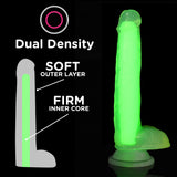 Lollicock 7'' Glow-in-The-Dark Silicone Dildo w/Balls for Men, Women, & Couples. Glow in The Dark Dildo with Balls Made with Pre