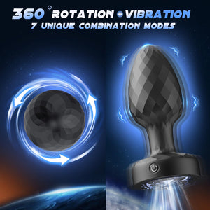 360 Tornado Swiveling Light Up Butt Plug - Powerful Vibrating Butt Plug Woman Adult Sex Toys App Remote Control with 8 Vibration