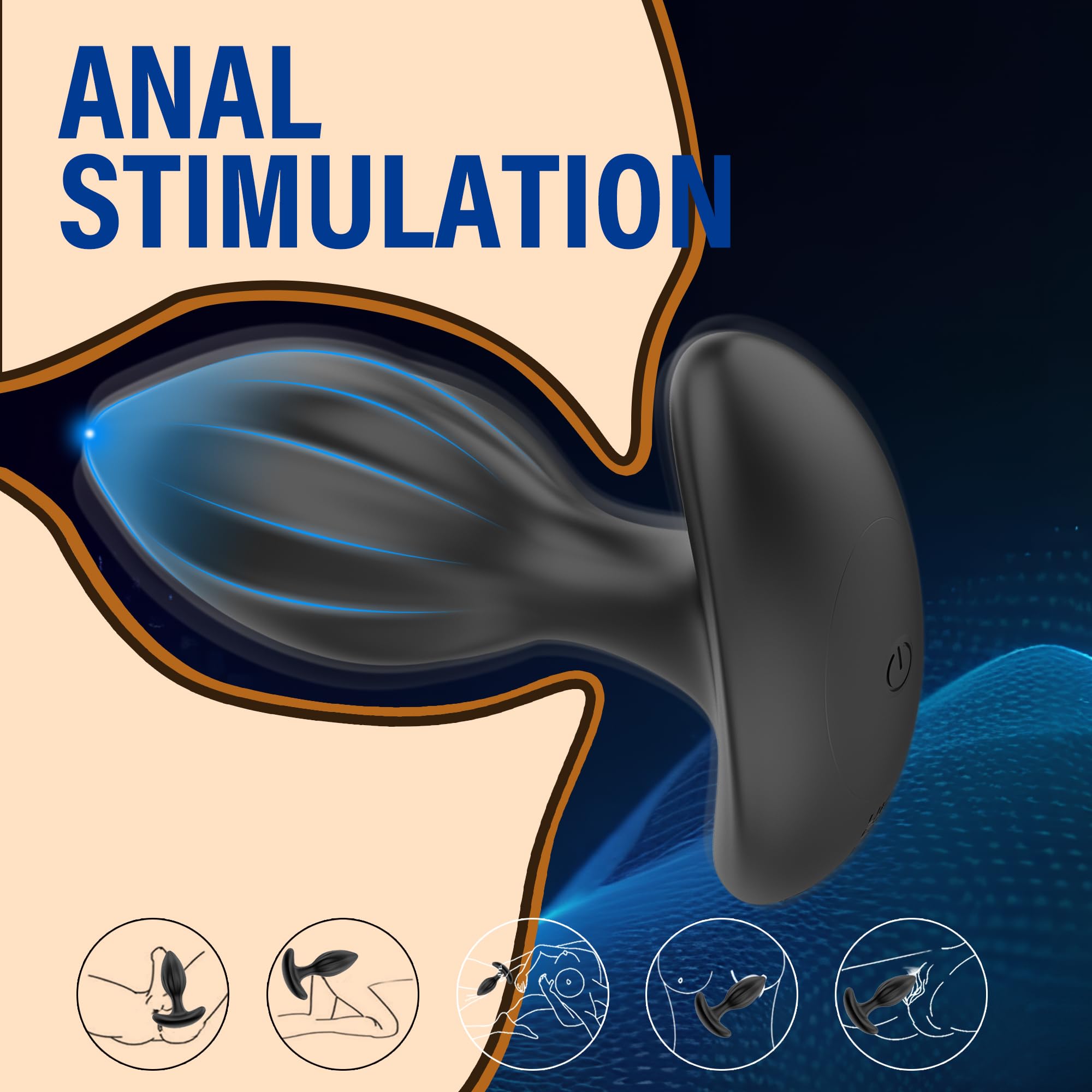 Anal Plug Butt Plug with Remote - 4Pcs Anal Sex Toys, Butt Plush, Remote Control Vibrator Plug Anal with 10 Vibration Modes, Adu