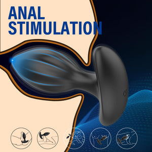 Anal Plug Butt Plug with Remote - 4Pcs Anal Sex Toys, Butt Plush, Remote Control Vibrator Plug Anal with 10 Vibration Modes, Adu