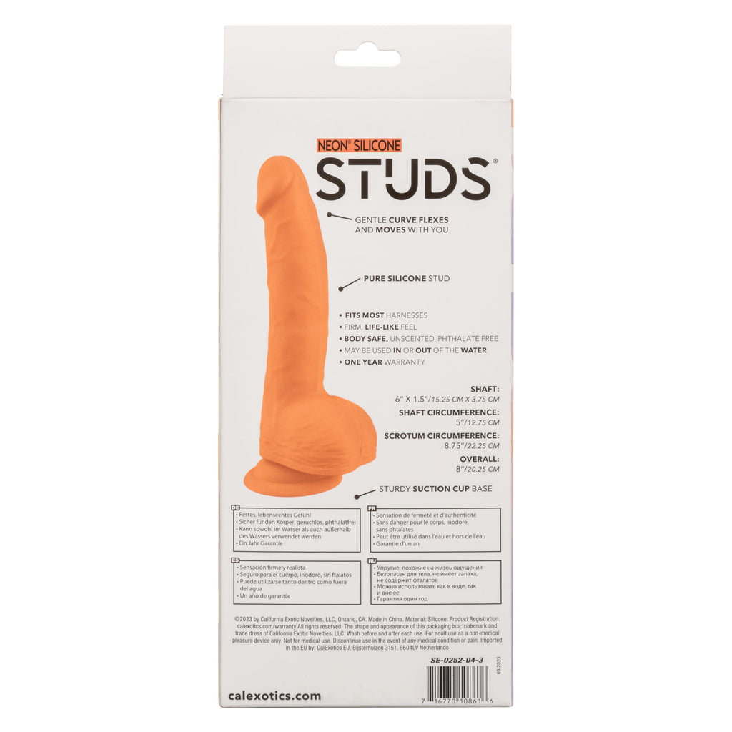 Neon Silicone Studs 6In Orange