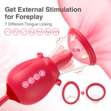 Rose Sex Toy for Womens Sex - 3in1 Upgrade Rose Sex Stimulator for Women with 7 Tongue Licking & 3 Thrusting Vibrator Dildo Adul