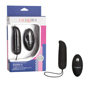 CalExotics Silicone Remote Ridged G Vibrator - Waterproof Sex Toys for Couples - 12 Vibe Function - Adult Vibe Egg Massager - Bl