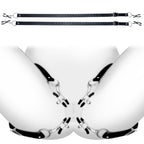Master Series Spread XL Labia Spreader Straps | Vegan Friendly Leather Straps and Rubber Tipped Pinchers to Spread Your Lips Ope