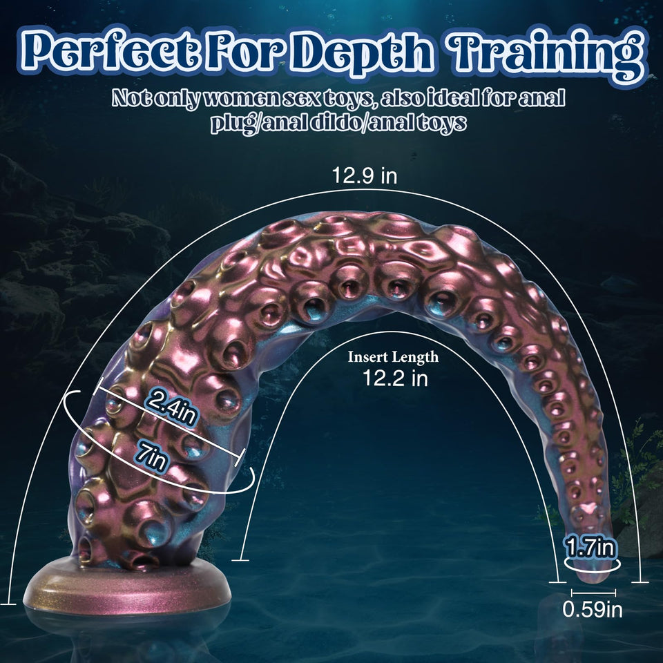 COKARAGE Tentacle Dildo Sex Toys - 12.9'' Realistic Anal Dildo with Strong Suction Cup, Anal Toys for G Spot & P Spot Stimulatio