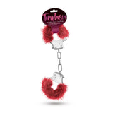 (D) (Bulk) Temptasia Plush Fur Cuffs Burgundy