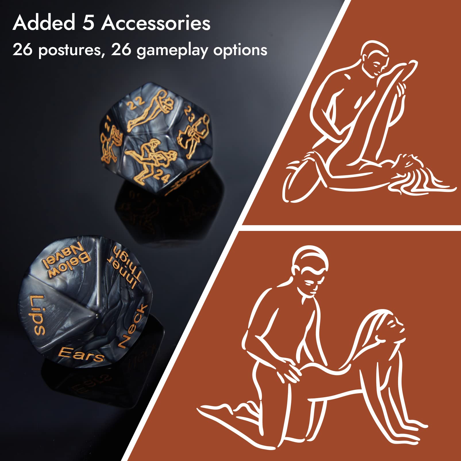 Sex Bondage BDSM Kit Restraints - UTIMI Upgrade Restraint Sets with Adjustable Handcuffs Collar Ankle Cuff Dice Beads Anal Plug