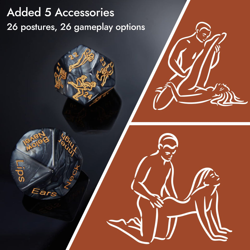 Sex Bondage BDSM Kit Restraints - UTIMI Upgrade Restraint Sets with Adjustable Handcuffs Collar Ankle Cuff Dice Beads Anal Plug