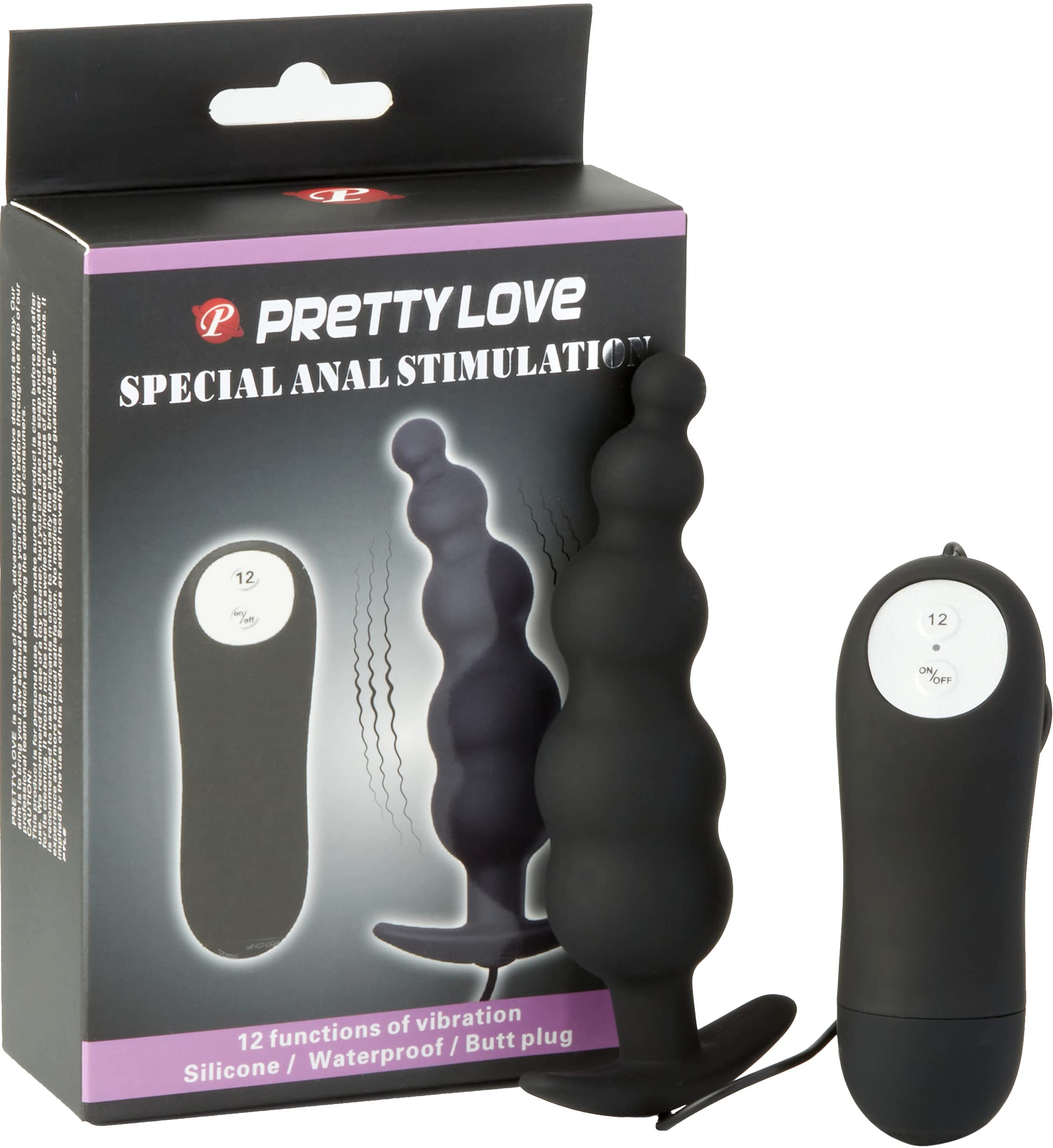 Pretty Love Vibrating Bead Butt Plug Black