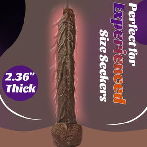 17.7 Inch XXL Black Realistic Monster Dildo, Extra Long Huge Anal Dildo with Suction Cup for Hands-Free Deep Play, Adult Sex Toy